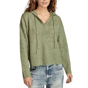 Lucky Brand Olive Knit Hoodie Sweater Sz M